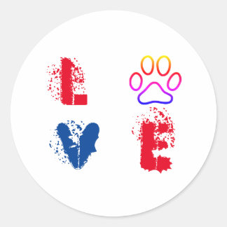 Sticker Rond L'amour du chien