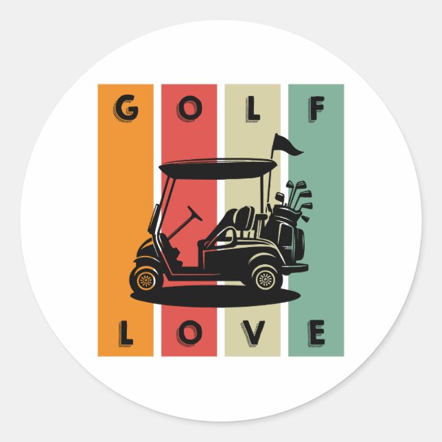 Sticker Rond L'amour du golf (Devant)