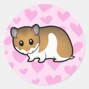 Sticker Rond L'amour du hamster syrien