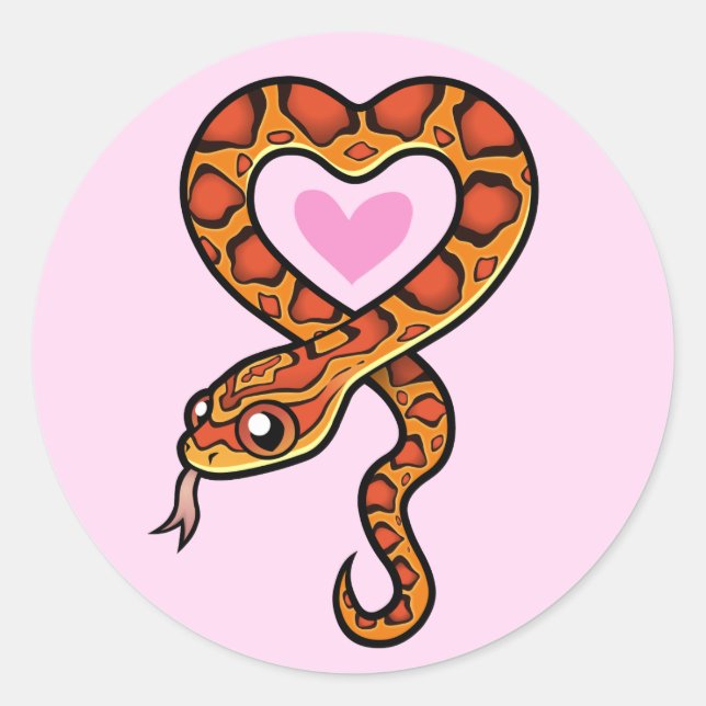 Sticker Rond L'amour du serpent (Devant)