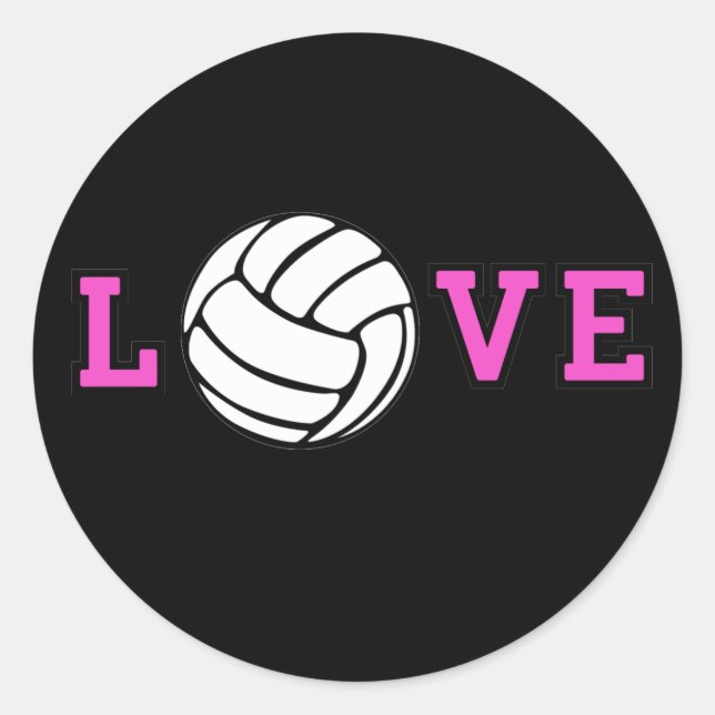 Sticker Rond L'amour du volleyball (Devant)