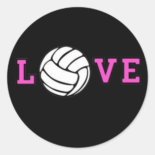 Sticker Rond L'amour du volleyball