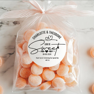 Sticker Rond L'amour élégant est Mariage de calligraphie cardia