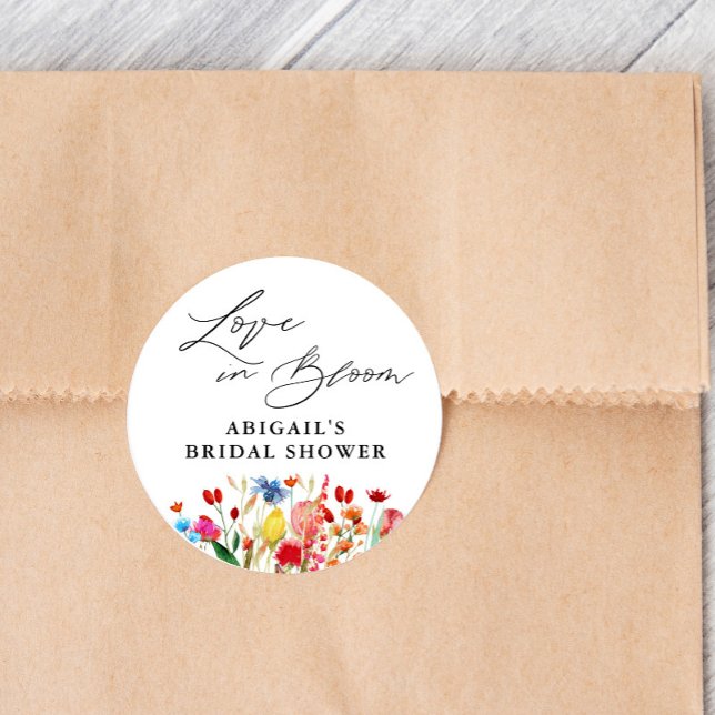 Sticker Rond L'amour en fleur Fête des mariées Fleur sauvage Fa (Créateur téléchargé)
