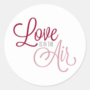 Sticker Rond L'amour est à la Saint Valentin   Sceau à coller