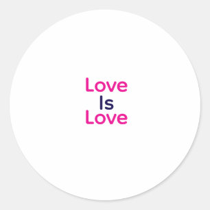 Sticker Rond L'amour est amour rose violet coloré fierté LGBTQ 