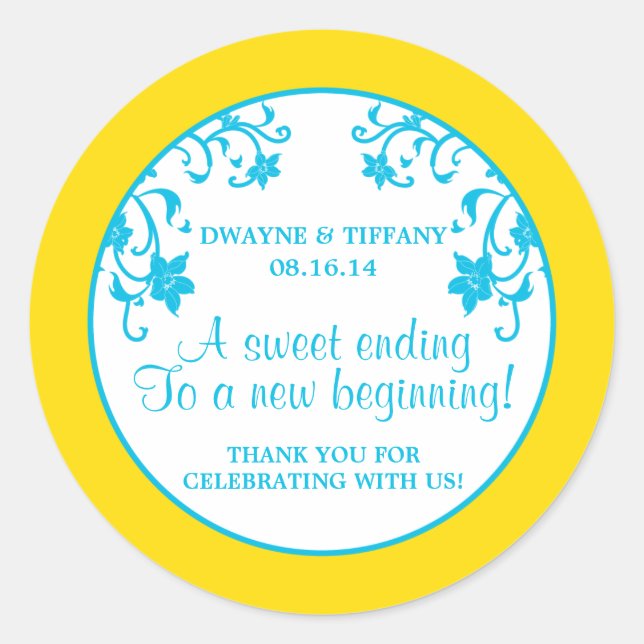 Sticker Rond L'amour est doux - Fleurs (Devant)