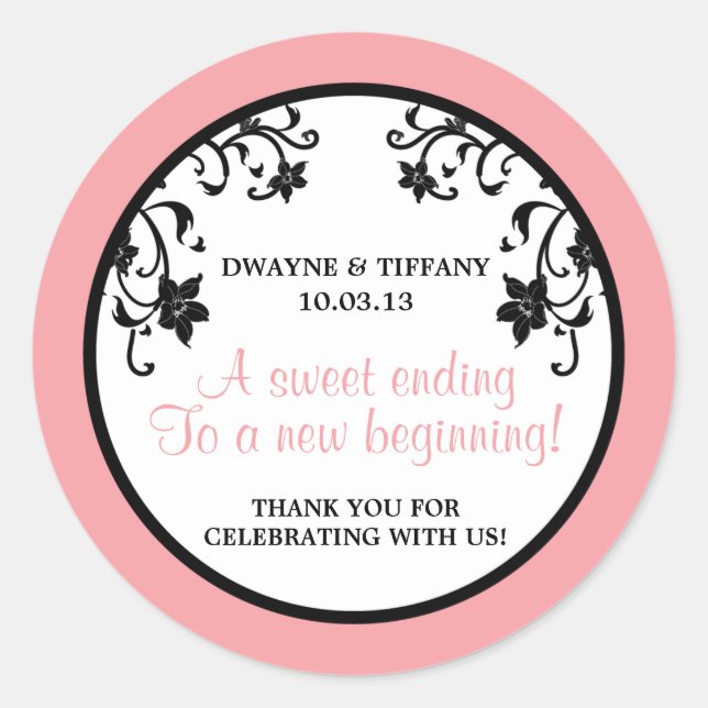 Sticker Rond L'amour est doux - Fleurs (Devant)