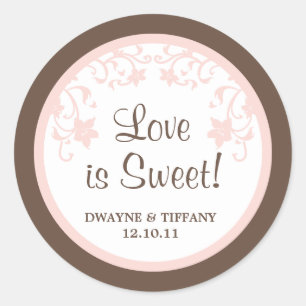 Sticker Rond L'amour est doux - Fleurs