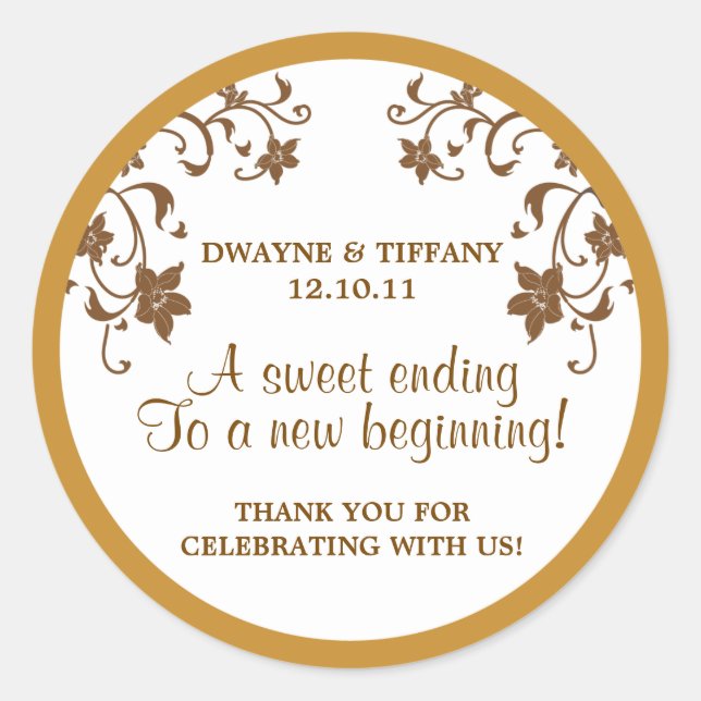 Sticker Rond L'amour est doux - Fleurs (Devant)