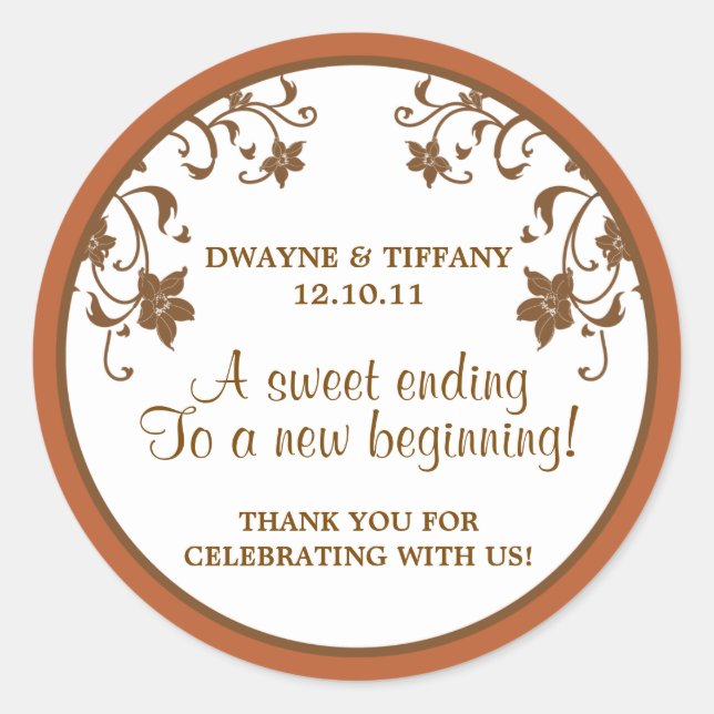 Sticker Rond L'amour est doux - Fleurs (Devant)