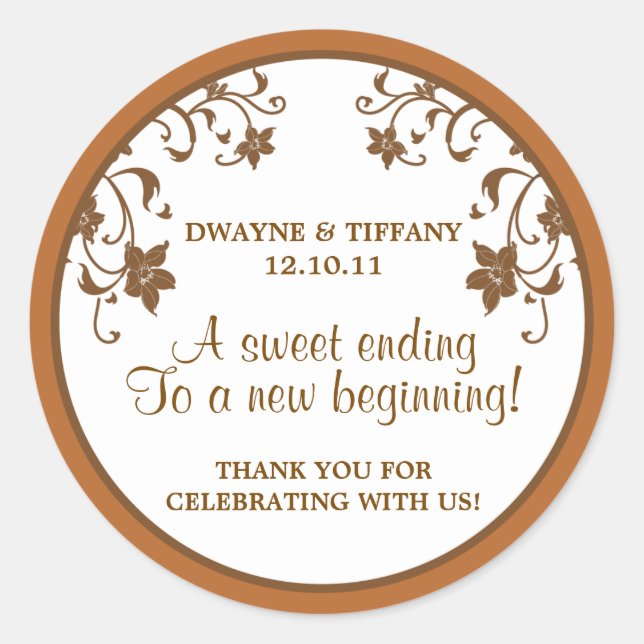 Sticker Rond L'amour est doux - Fleurs (Devant)