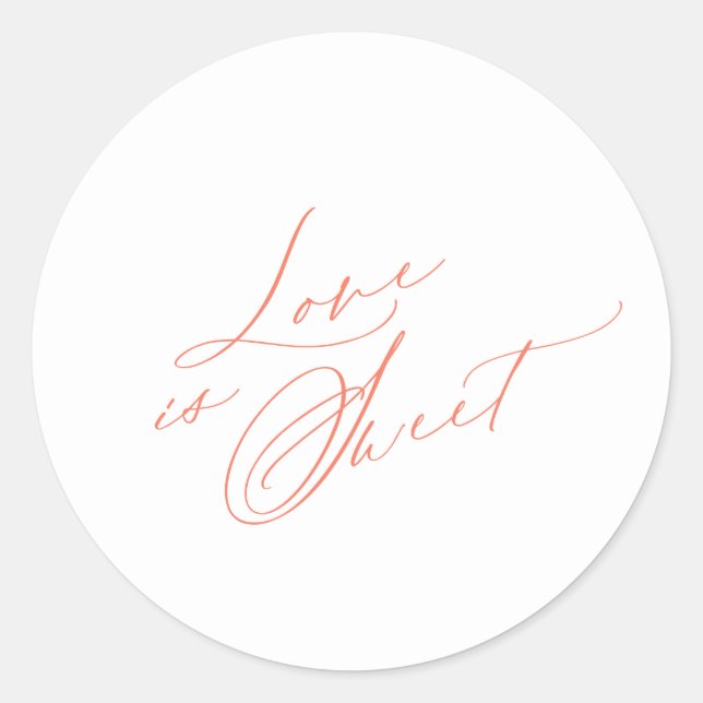 Sticker Rond L'amour est doux - Romantique (Devant)