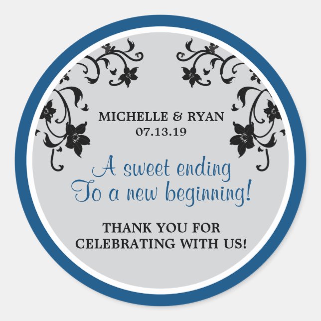 Sticker Rond L'amour est doux - Vins à fleurs (Devant)