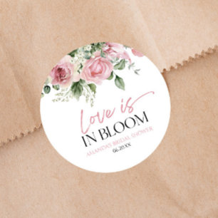 Sticker Rond L'amour est en fleurs Rose rose floral Fête de mar