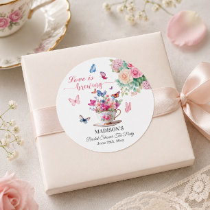 Sticker Rond L'amour est en train de préparer la fête de thé de
