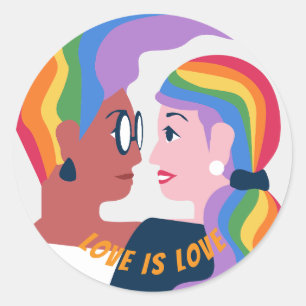 Sticker Rond L'amour est la fierté de l'amour Saint-Valentin