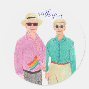 Sticker Rond L'amour est la fierté de l'amour Saint-Valentin
