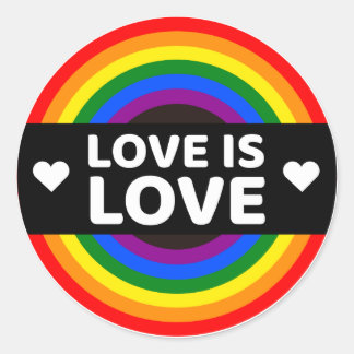 Sticker Rond L'amour est l'amour - Fierté LGBT