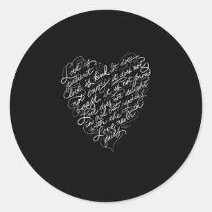 Sticker Rond L'amour est patient, l'amour est gentil, inspirati