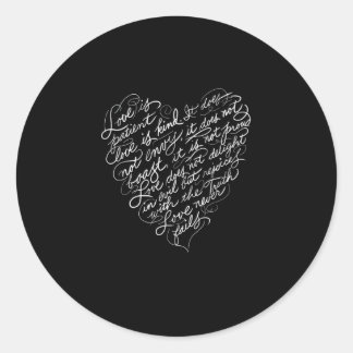 Sticker Rond L'amour est patient, l'amour est gentil, inspirati