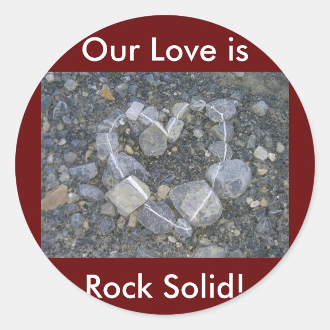 Sticker Rond L'amour est Rock Solid (Devant)