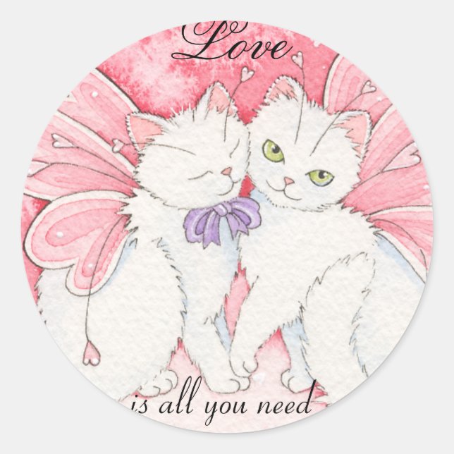 Sticker Rond L'amour est tout ce dont vous avez besoin autocoll (Devant)