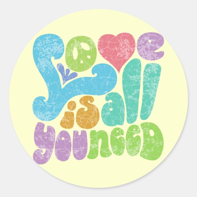Sticker Rond L'amour est tout ce dont vous avez besoin II (Devant)