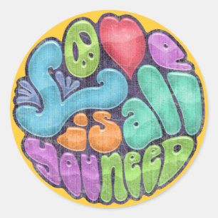 Sticker Rond L'amour est tout que vous avez besoin - de rnd