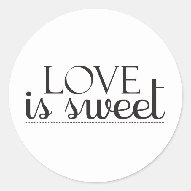 Sticker Rond L'amour est un chevalet doux (Devant)