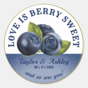 Sticker Rond L'amour est un fruit bleu mûr   Mariage