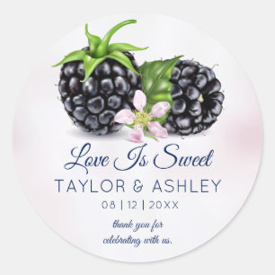 Sticker Rond L'Amour Est Un Fruit De Blackberry Sucré   MARIAGE