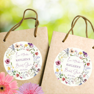 Sticker Rond L'amour est une douche de mariage bohème de fleurs