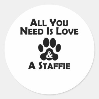 Sticker Rond L'Amour Et La Staffie