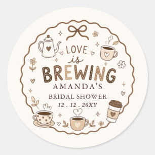 Sticker Rond L'Amour Fantaisiste se Prépare Café Enterrement de
