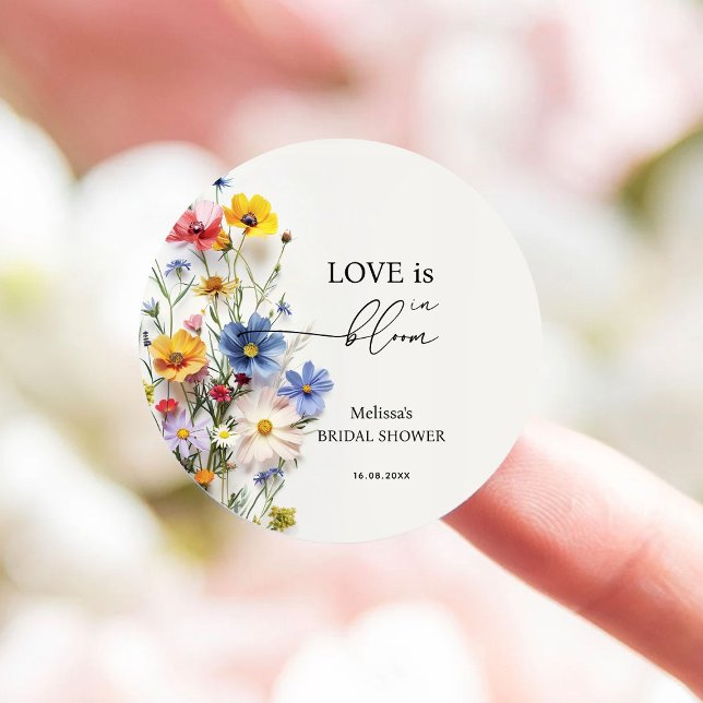 Sticker Rond L'amour fleur sauvage est en Fête des mariées de f (Créateur téléchargé)