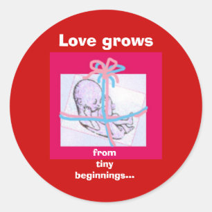Sticker Rond L'amour grandit à partir de tout petit commencemen