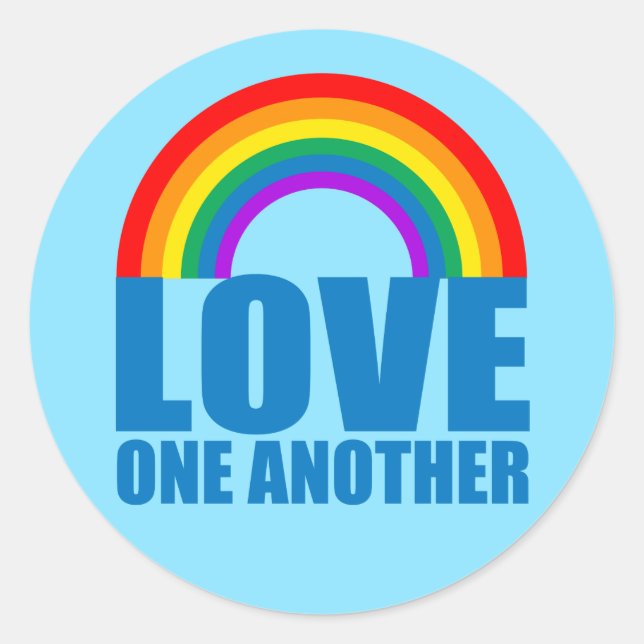 Sticker Rond L'amour l'autre arc-en-ciel chrétien (Devant)
