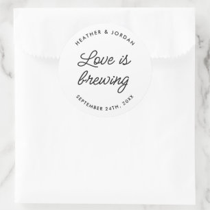 Sticker Rond L'Amour Moderne Est En Train De Rafraîchir Les Fav