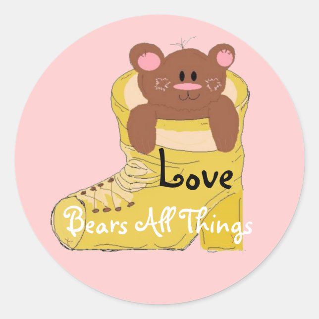 Sticker Rond L'amour porte toutes les choses (Devant)