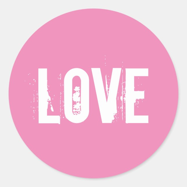 Sticker Rond L'amour rose (Devant)