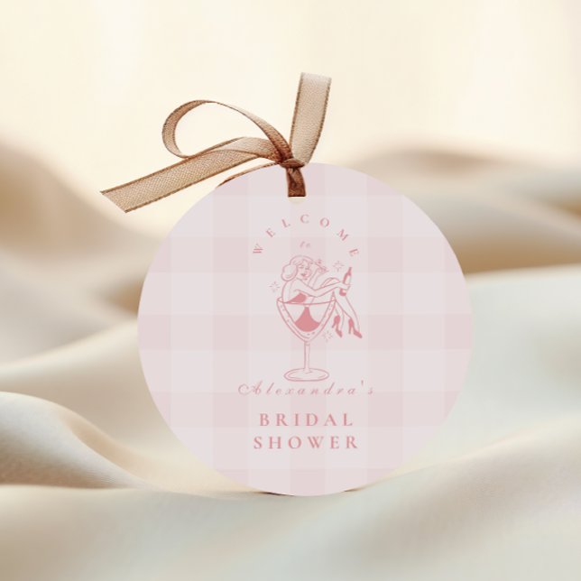 Sticker Rond L'Amour Rose se Prépare : Bridal Shower Espresso (Créateur téléchargé)