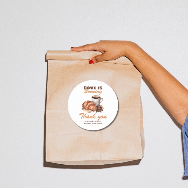 Sticker Rond L'amour se prépare Café Réception de Mariage Franç (Créateur téléchargé)