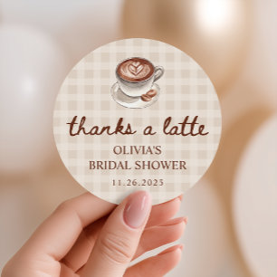 Sticker Rond L'amour se prépare, faveur de la douche de mariée