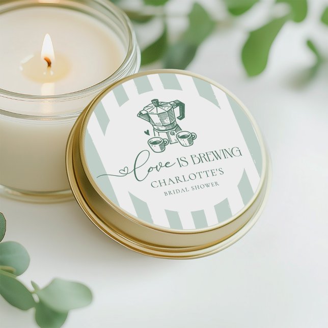 Sticker Rond L'amour se prépare Mariage Moderne Café (Créateur téléchargé)