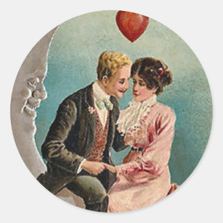 Sticker Rond L'amour sur la Lune