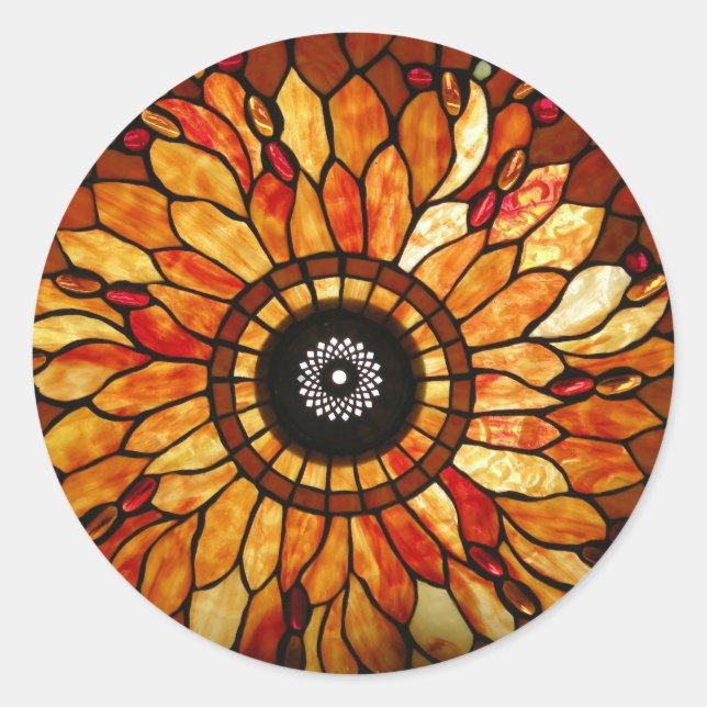 Sticker Rond Lampe Tiffany réparée 1 (Devant)