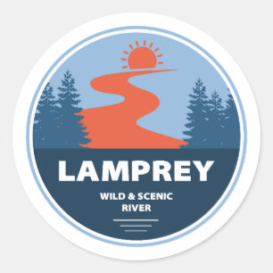 Sticker Rond Lamproy Wild Et Pittoresque River New Hampshire