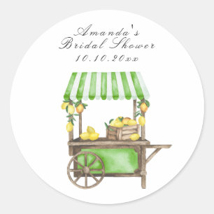 Sticker Rond Lancement de mariage de chariot de citron d'agrume