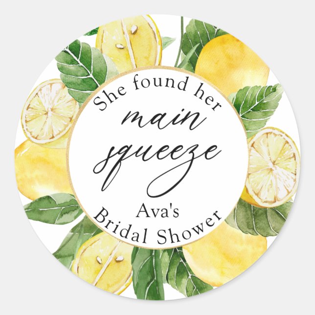 Sticker Rond Lancement de mariage Lemon Main Squeeze (Devant)